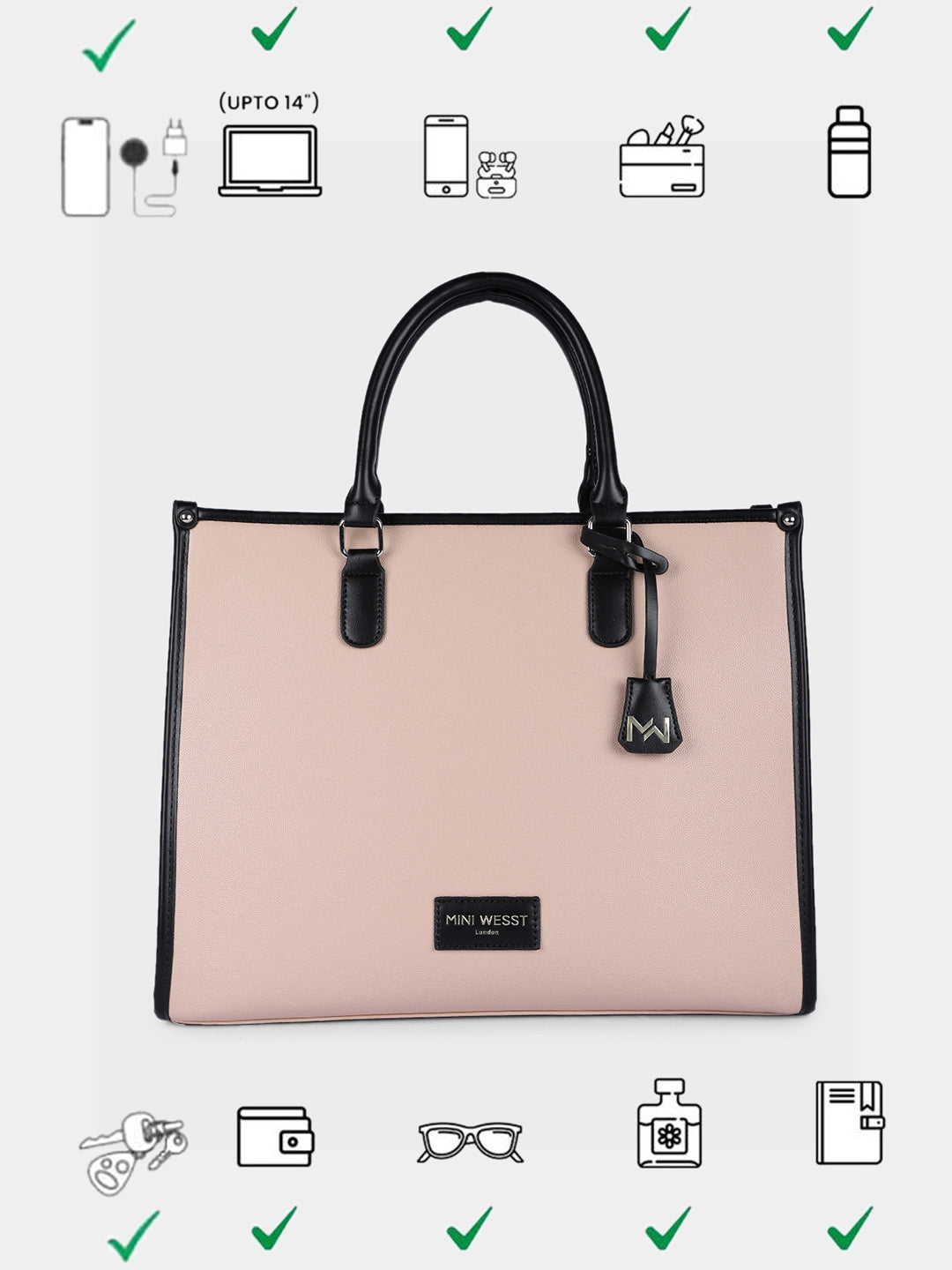 TIMES SQUARE LUXURY BEIGE TOTE