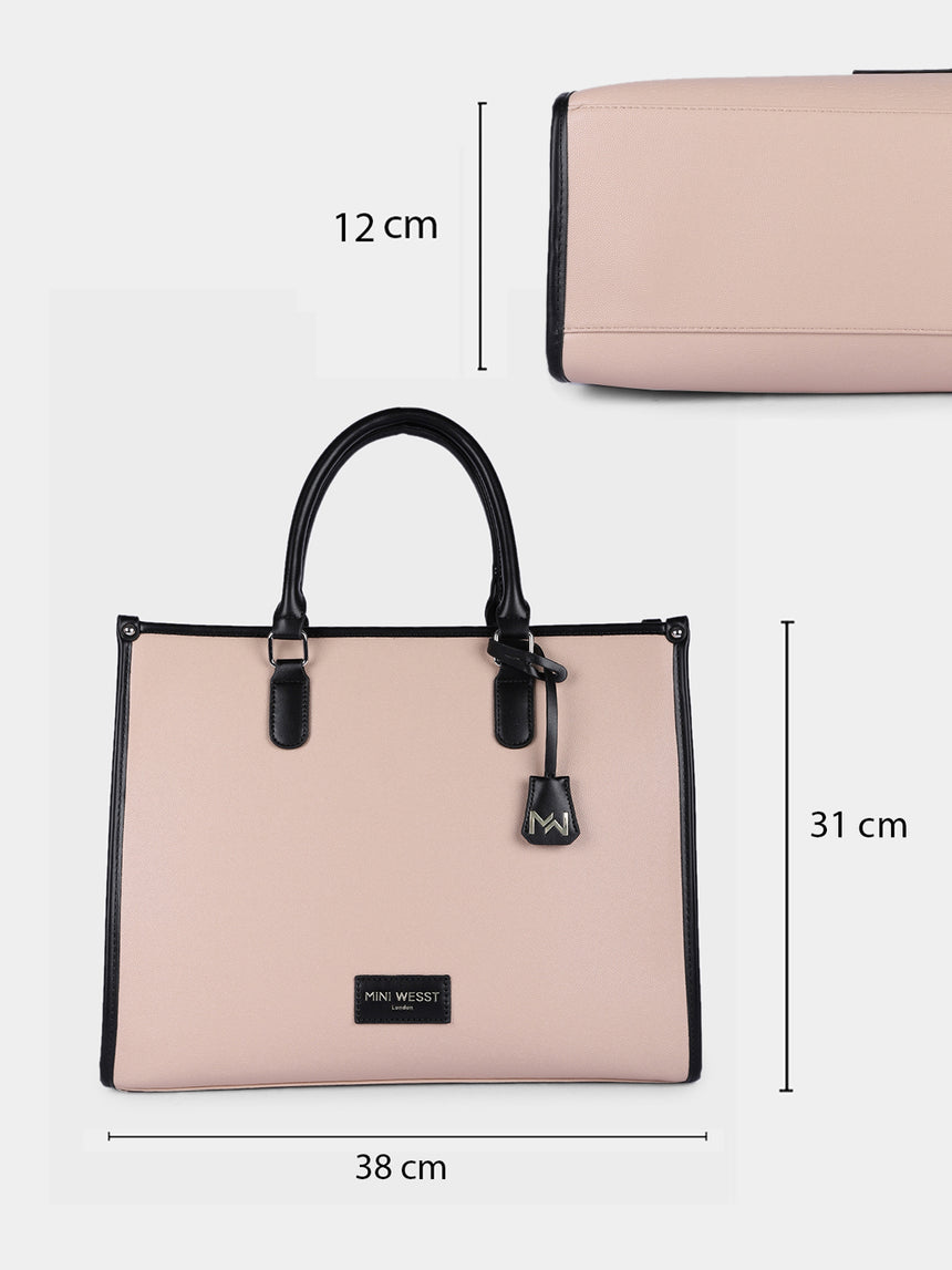 TIMES SQUARE LUXURY BEIGE TOTE