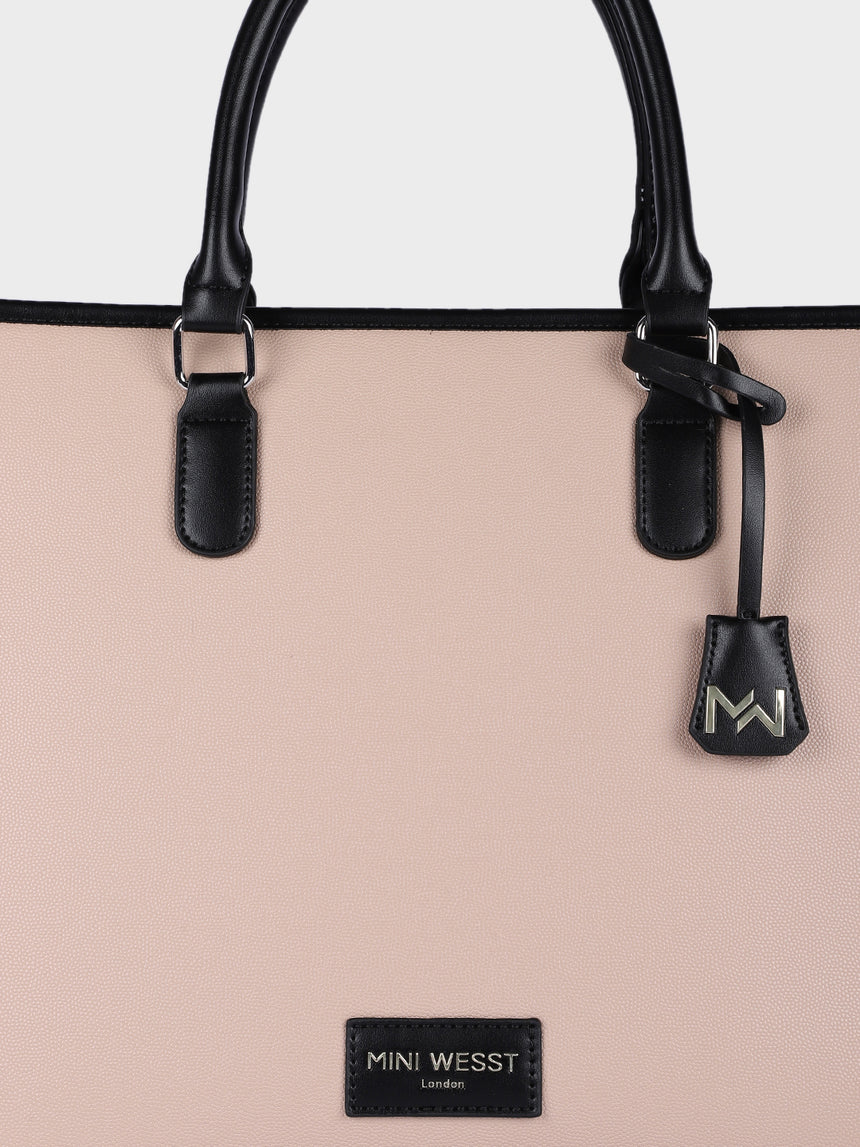 TIMES SQUARE LUXURY BEIGE TOTE