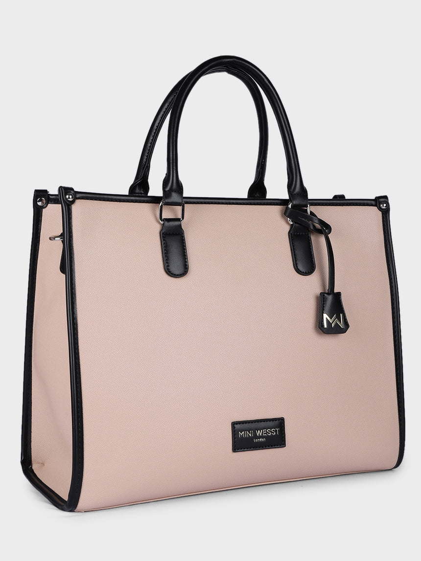 TIMES SQUARE LUXURY BEIGE TOTE