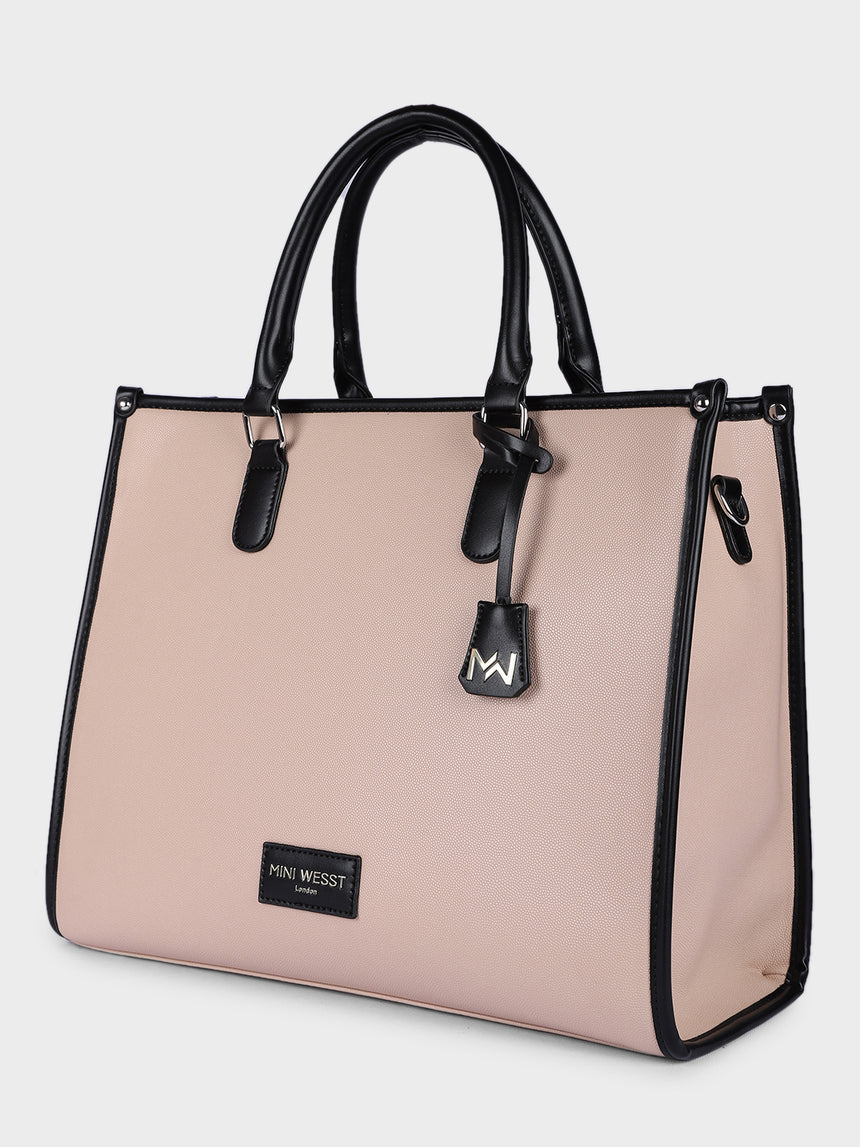 TIMES SQUARE LUXURY BEIGE TOTE