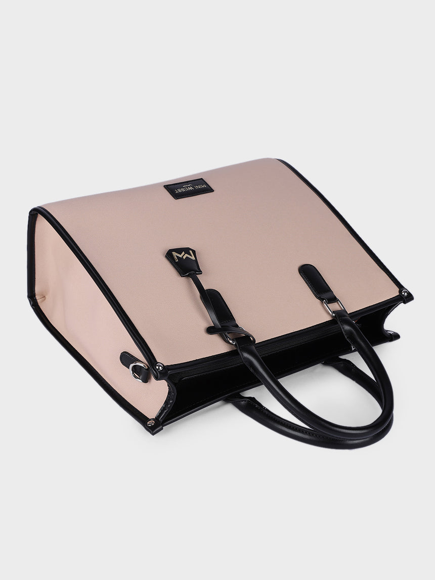 TIMES SQUARE LUXURY BEIGE TOTE