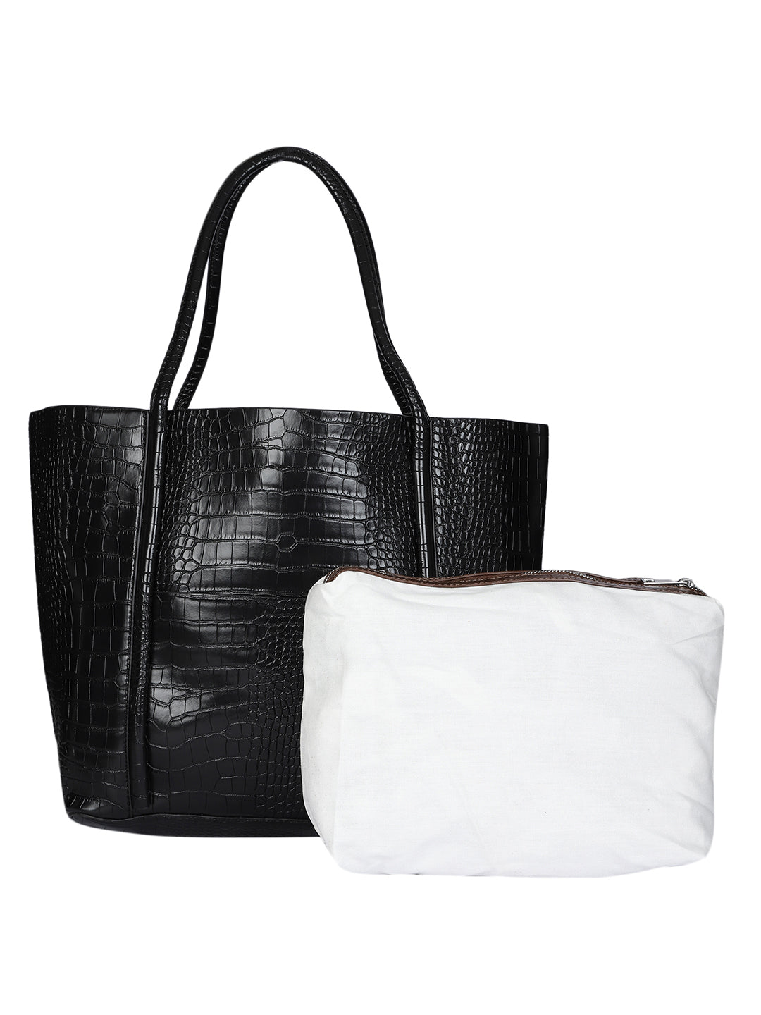Castle Black Tote Bag With Pouch