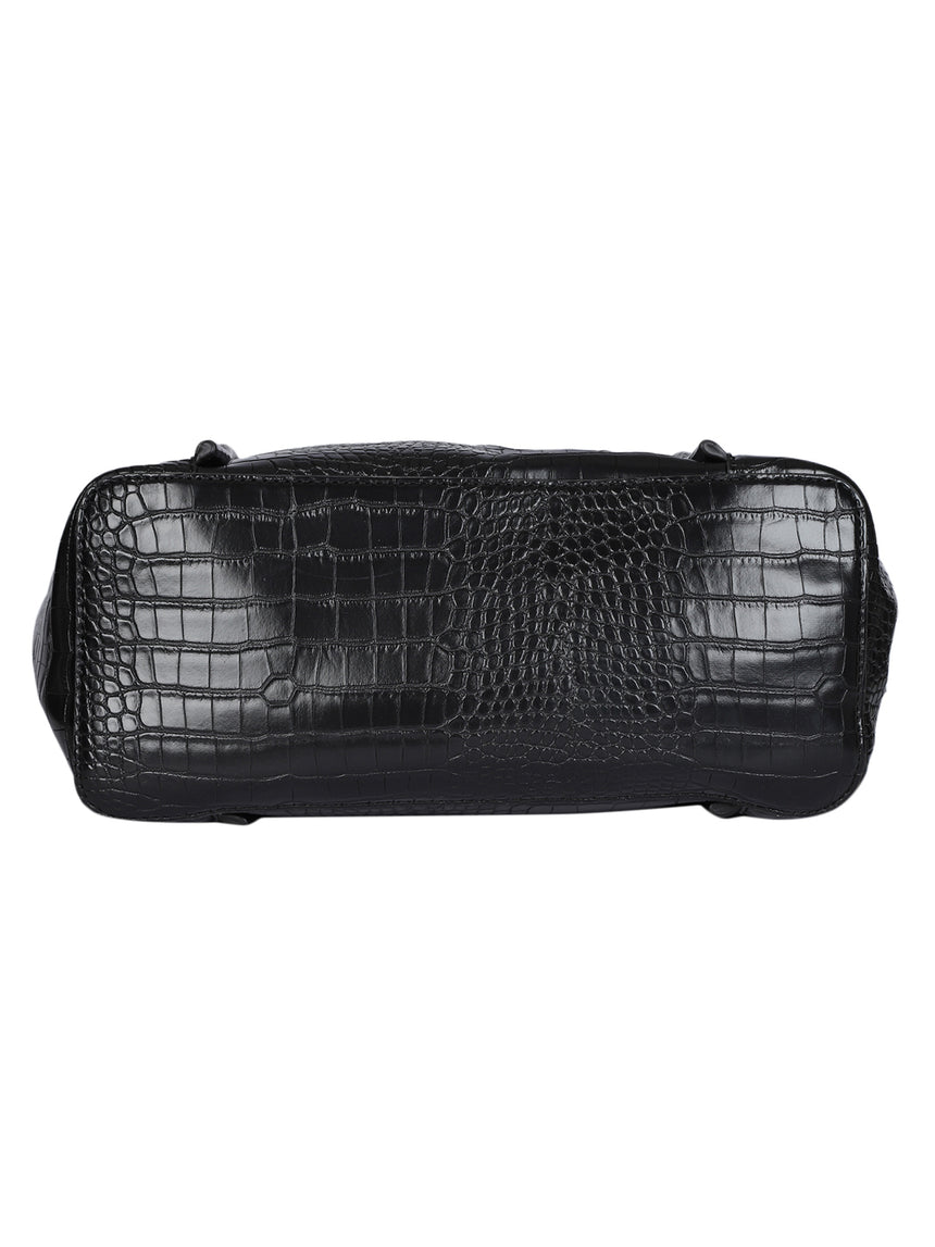 Castle Black Tote Bag With Pouch