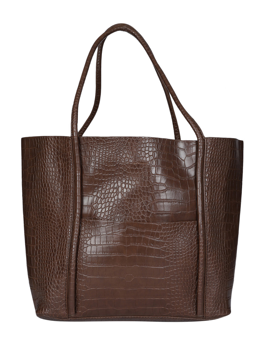 Castle Brown Tote Bag With Pouch