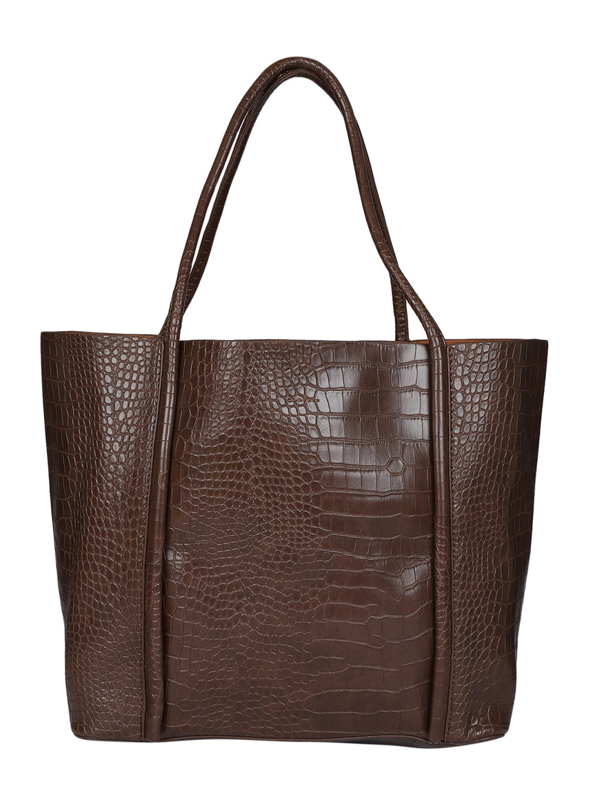 Castle Brown Tote Bag With Pouch