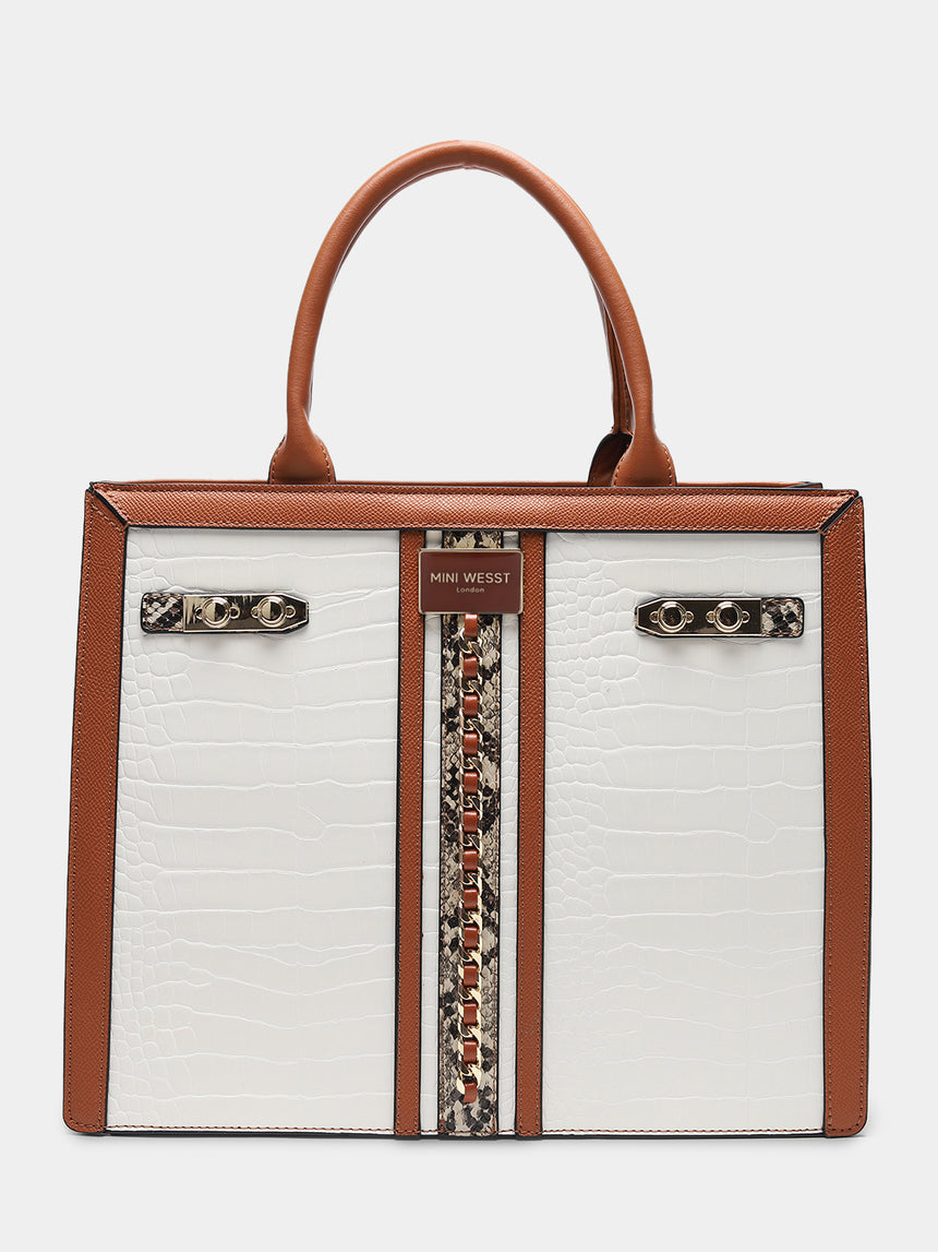 Broadway Luxe White London Tote