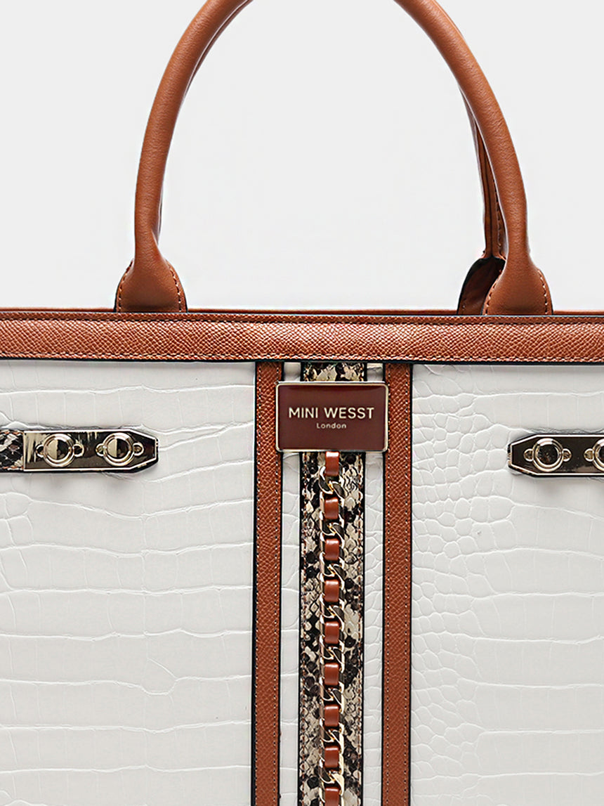 Broadway Luxe White London Tote