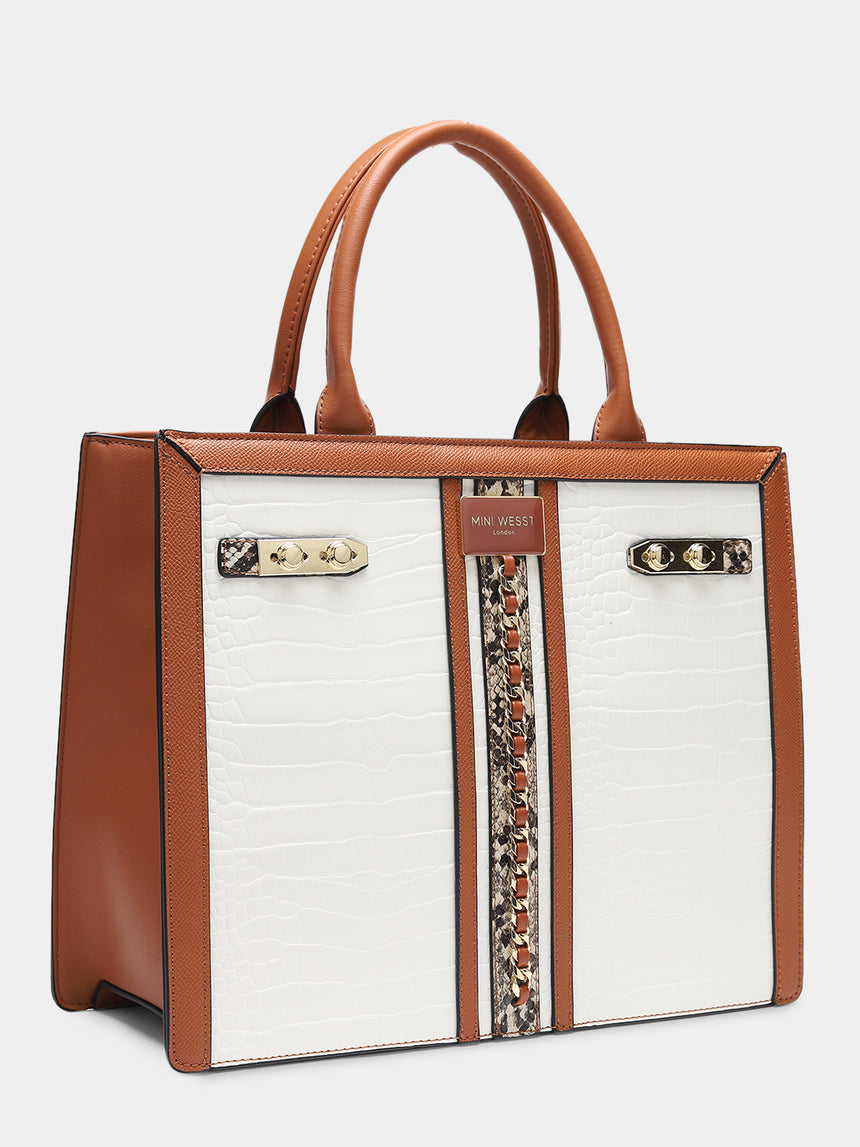 Broadway Luxe White London Tote