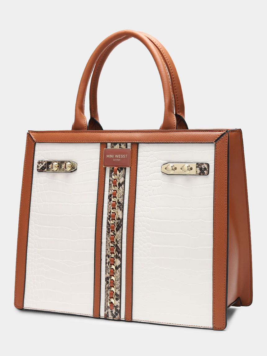 Broadway Luxe White London Tote