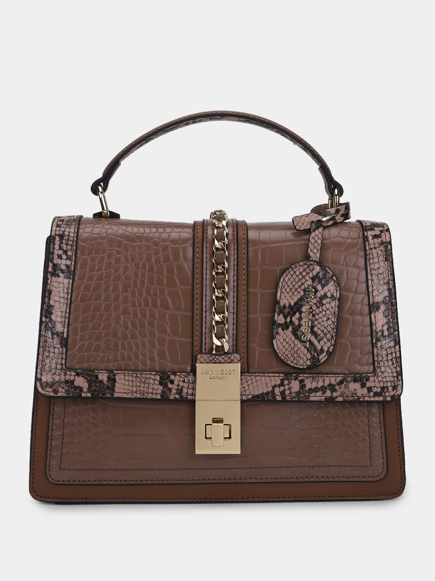 Bella Luxe Brown London Handbag
