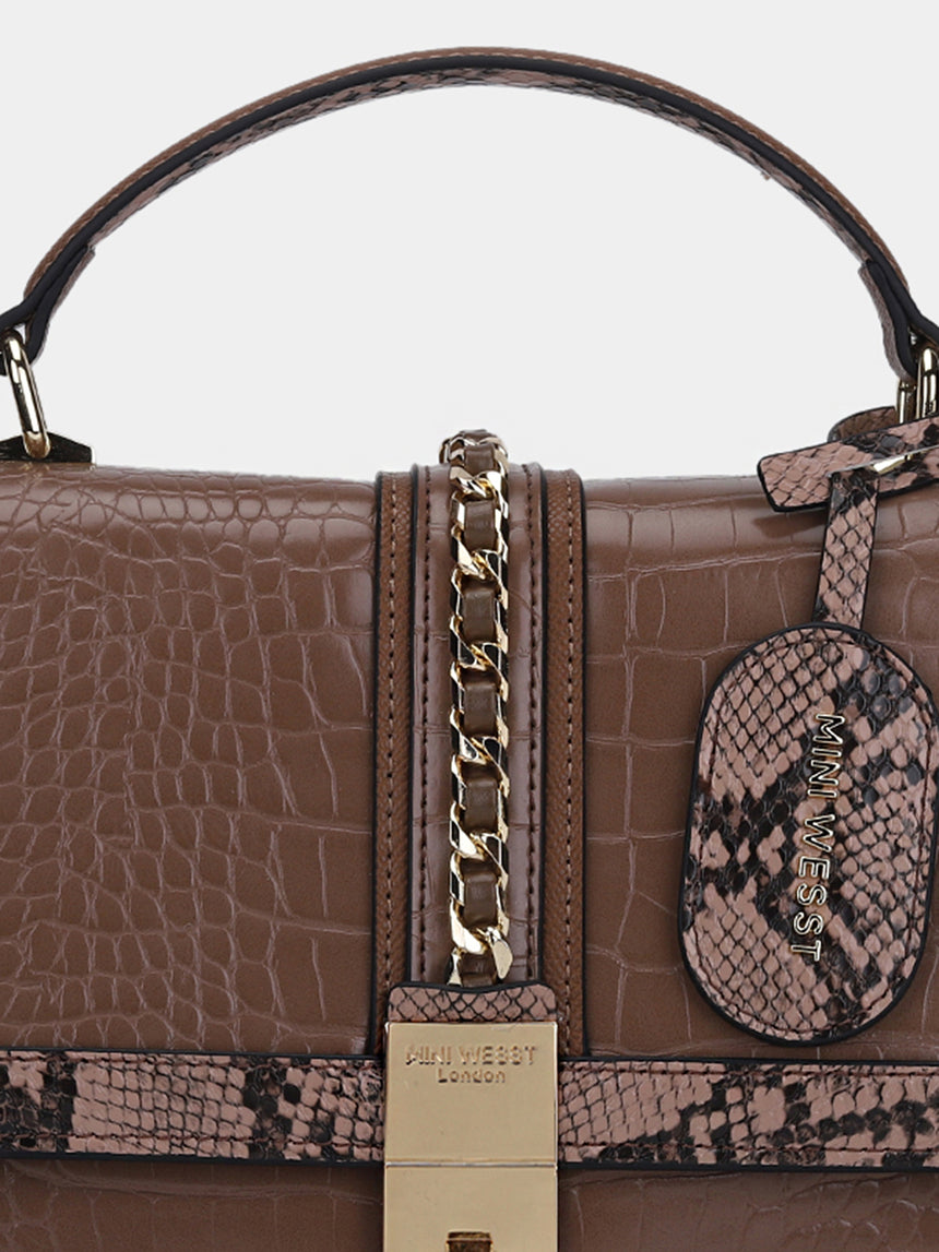 Default Title Bella Luxe Brown Handbag