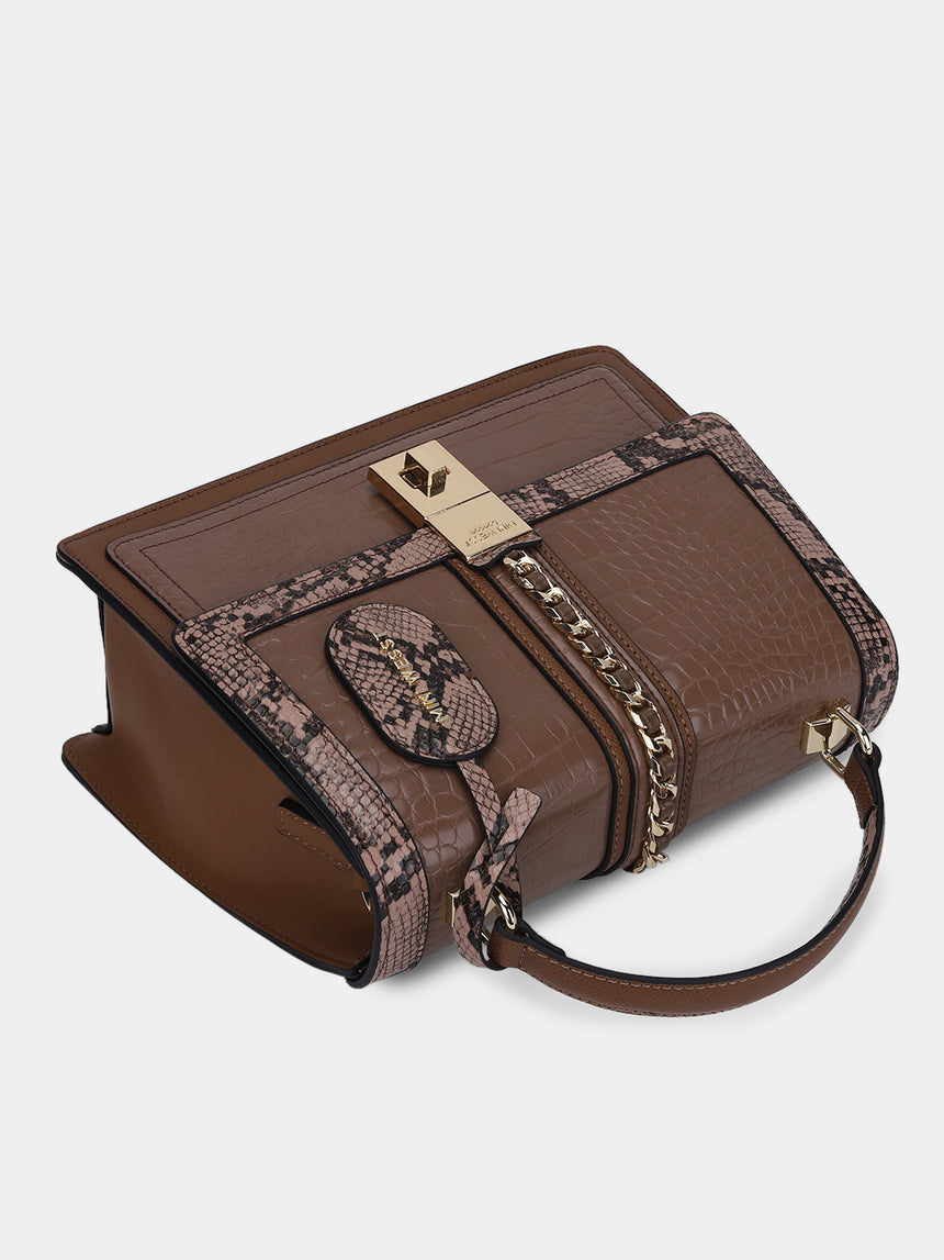 Bella Luxe Brown London Handbag
