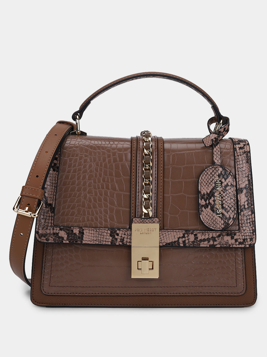 Default Title Bella Luxe Brown Handbag