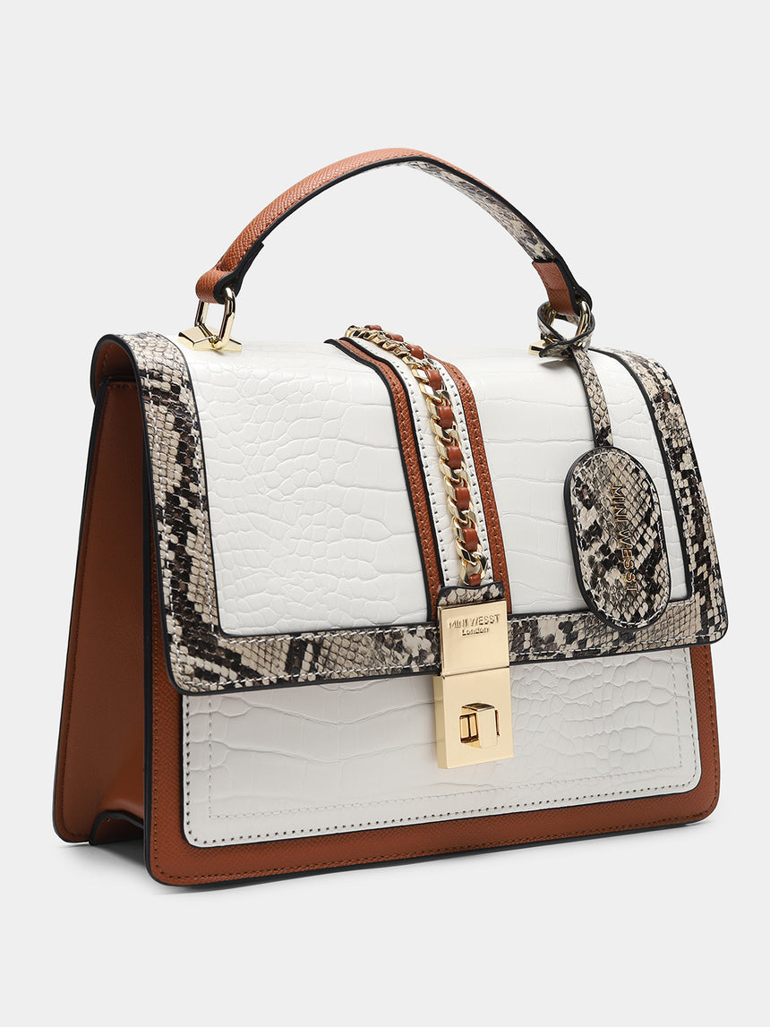 Bella Luxe White London Handbag