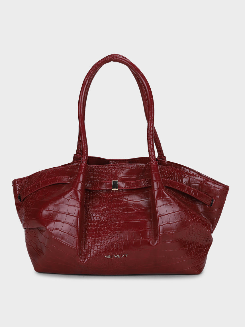 Red Hana Croco Totebag