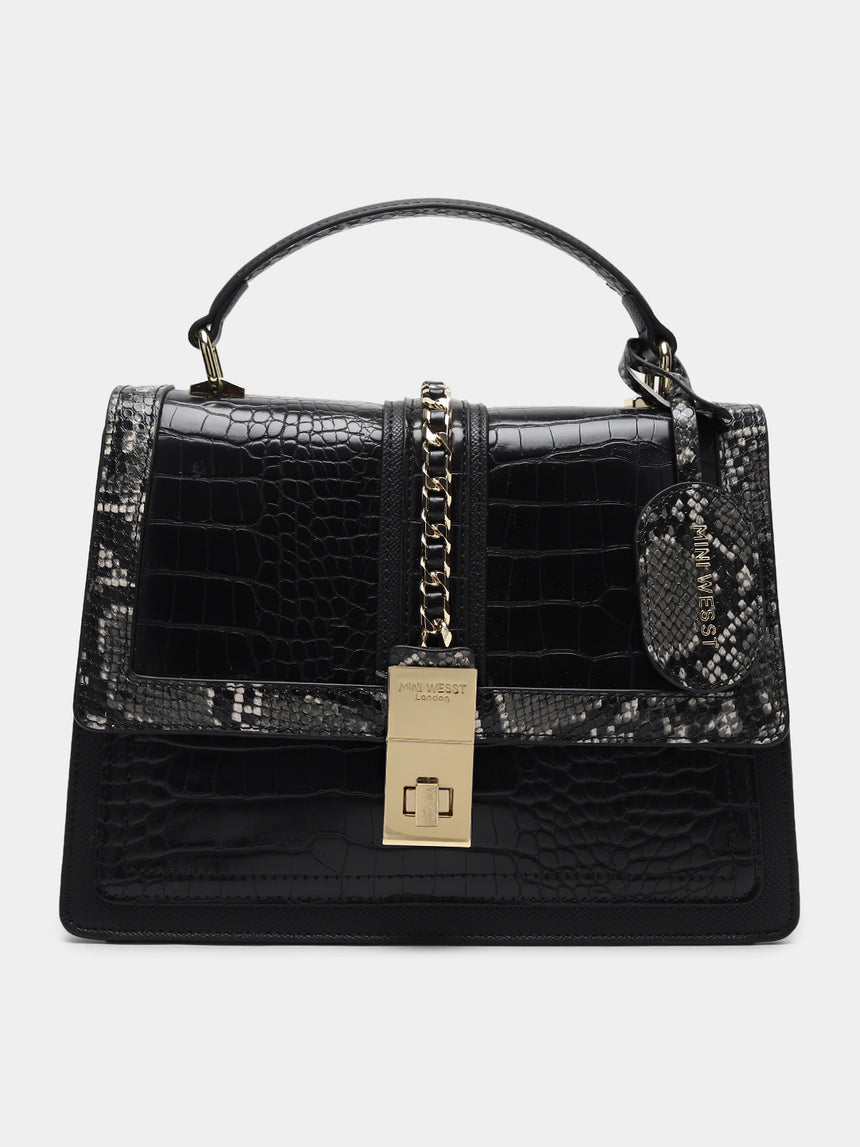 Bella Luxe Black London Handbag