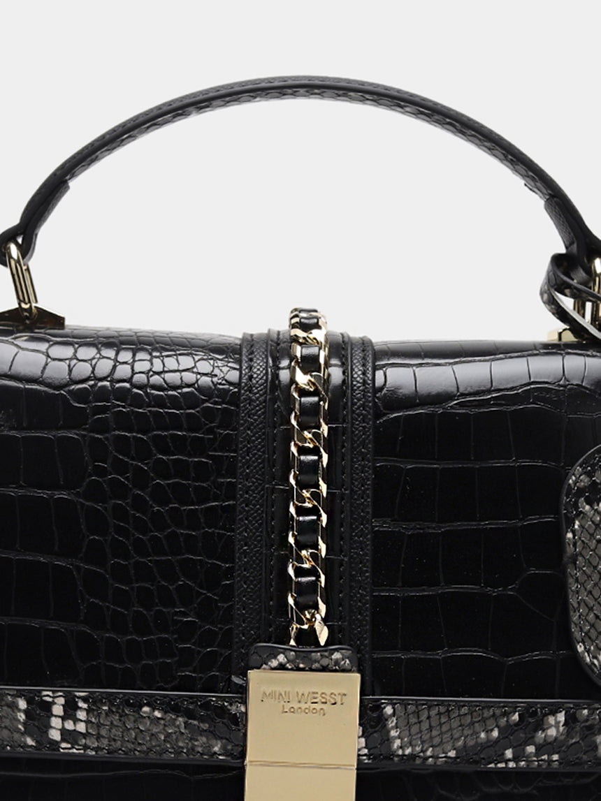Bella Luxe Black London Handbag
