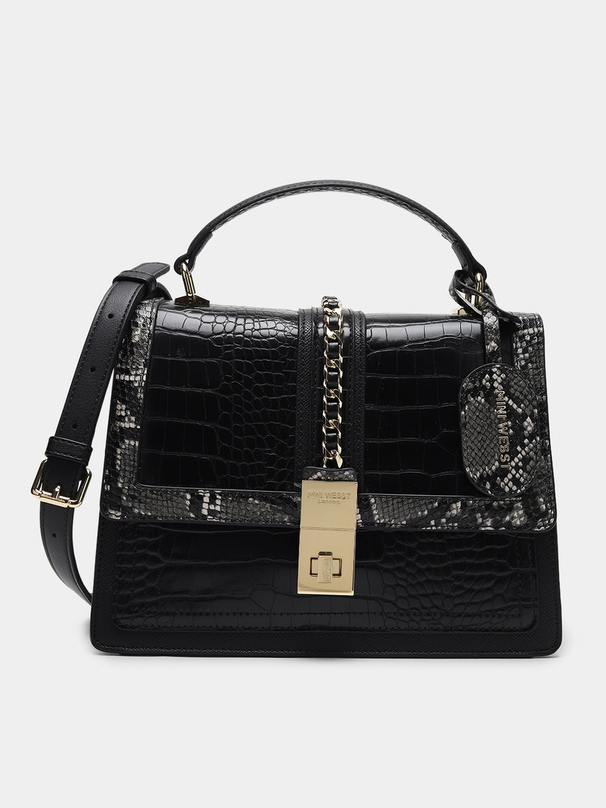 Bella Luxe Black London Handbag