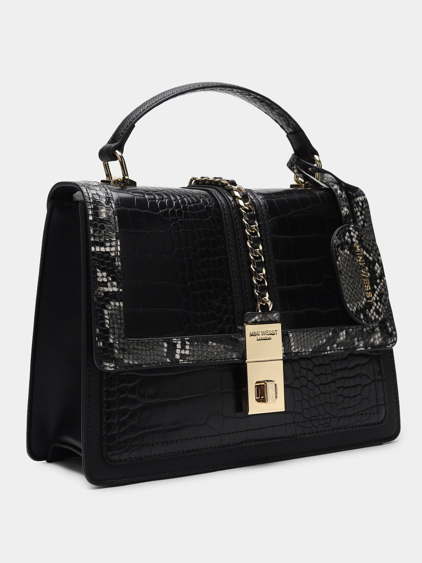 Bella Luxe Black London Handbag