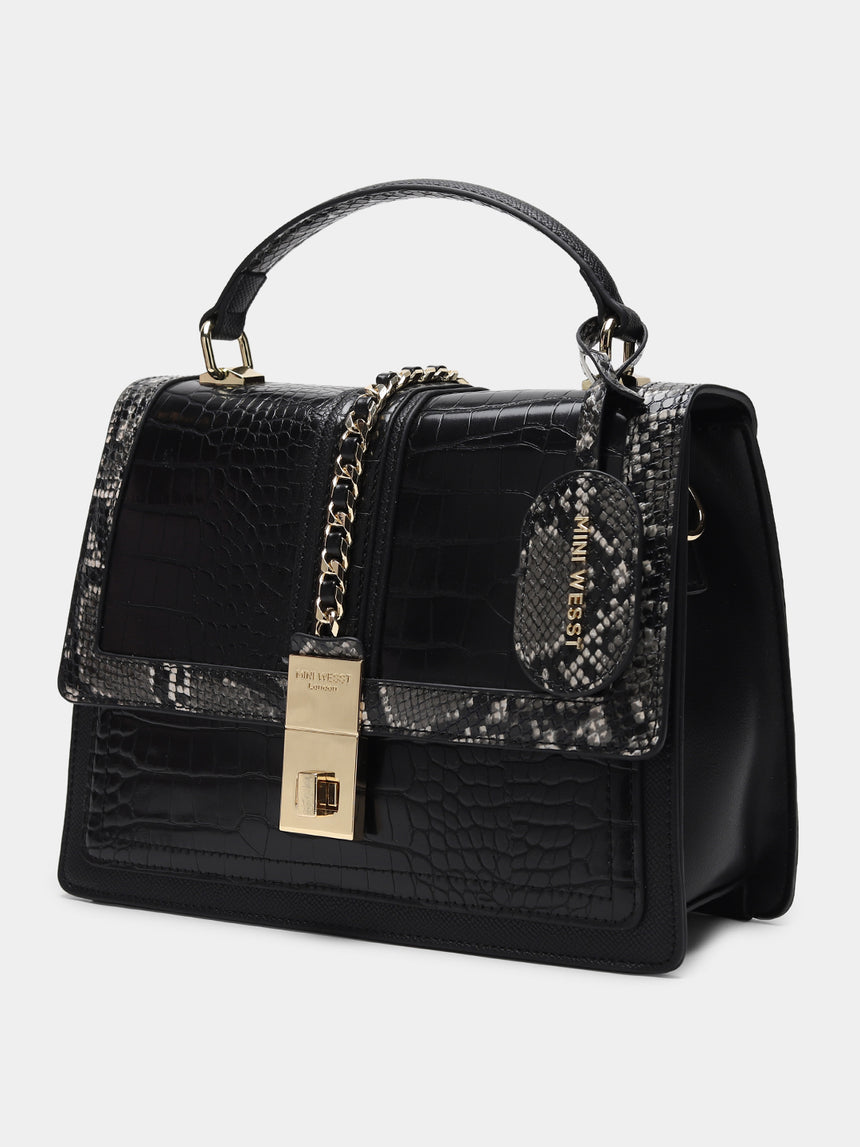 Bella Luxe Black London Handbag