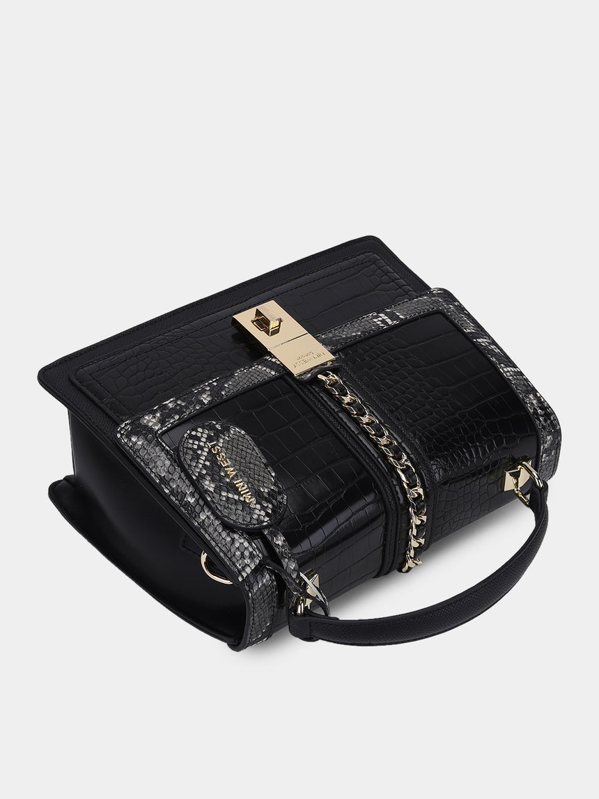 Bella Luxe Black London Handbag