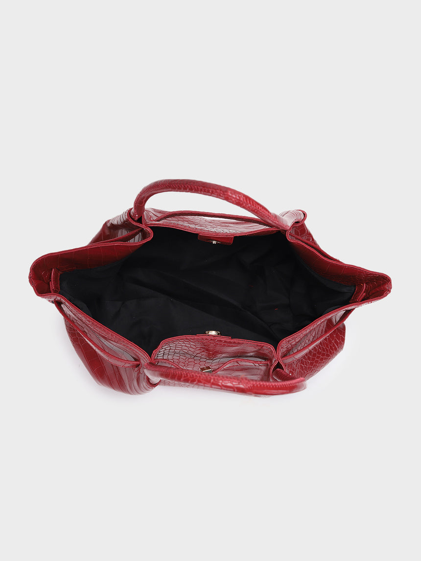 Red Hana Croco Totebag