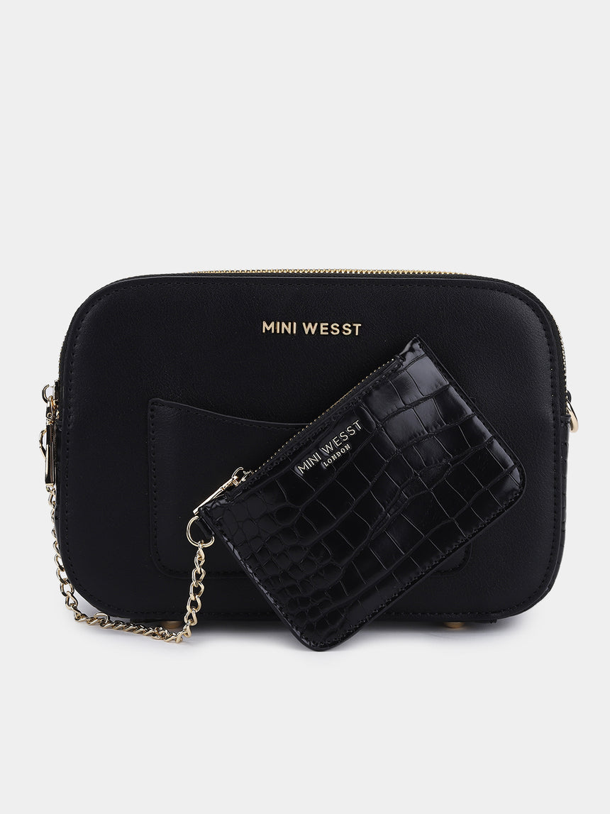 Uptown Luxe Black Crossbody