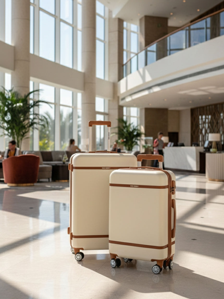 Wanderlust Beige Set Of Small & Large Luggage