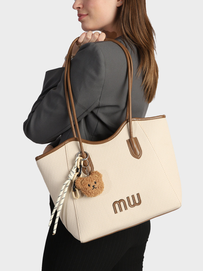Mw Teds Off-White Tote Bag