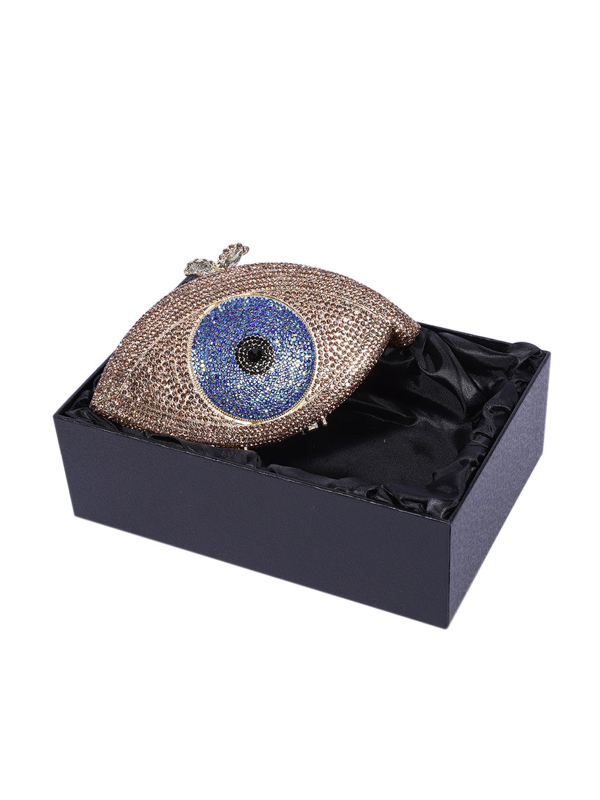 Evil Eye Golden Rose Gold Clutch
