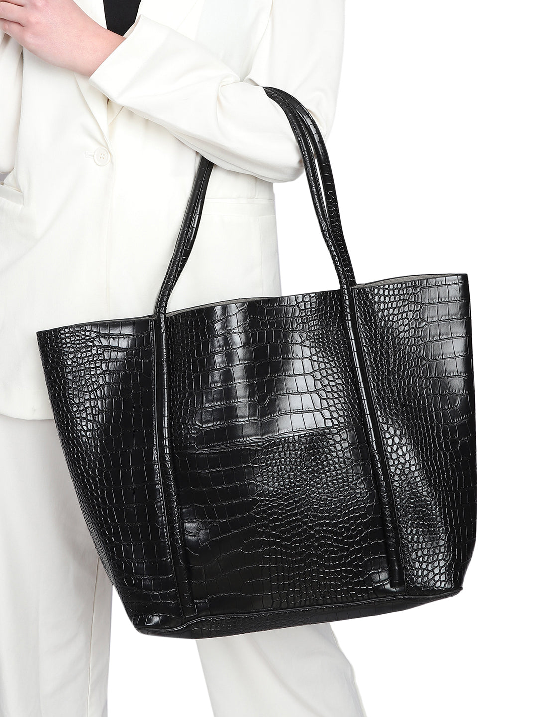 Castle Black Tote Bag With Pouch