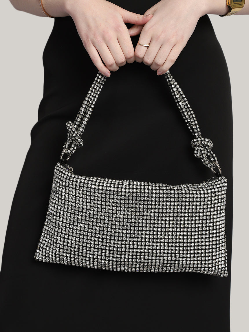 Cristina Silver Clutch