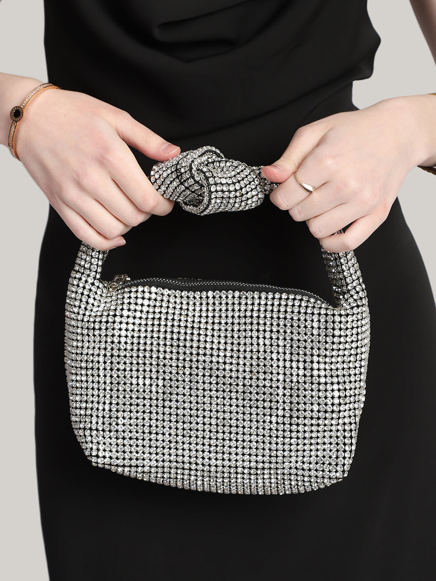 Amelia Silver Clutch