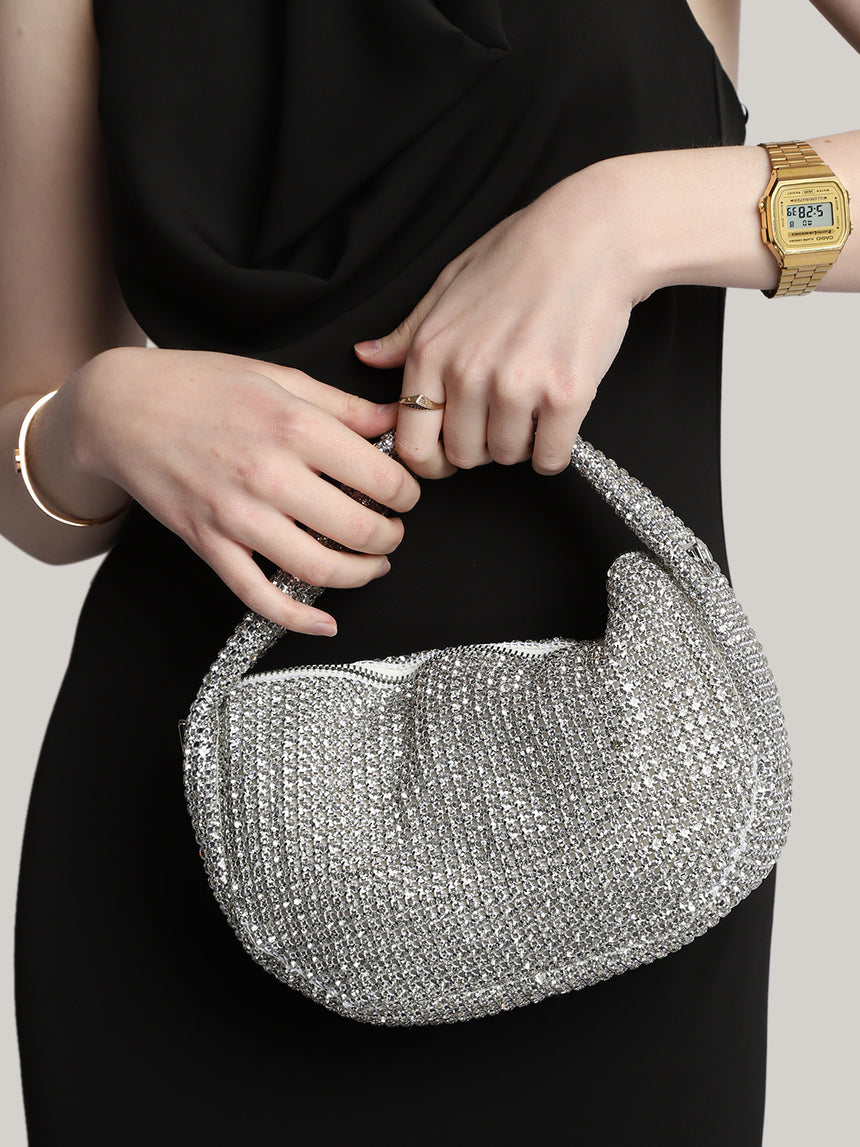 Valeria Silver Clutch