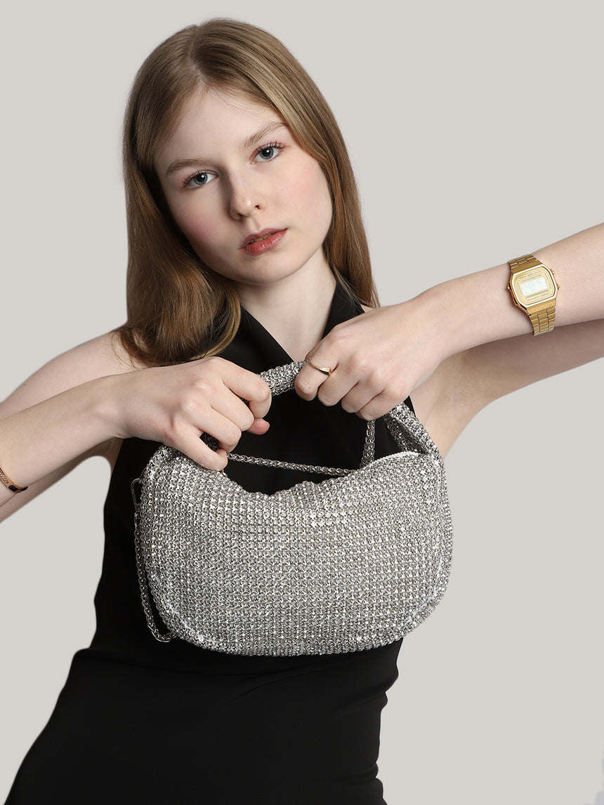 Valeria Silver Clutch