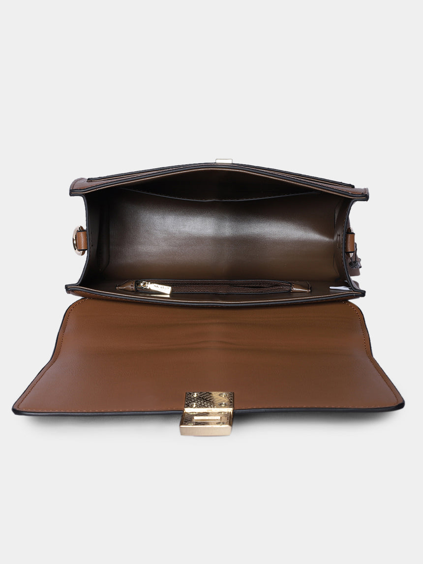 Bella Luxe Brown London Handbag