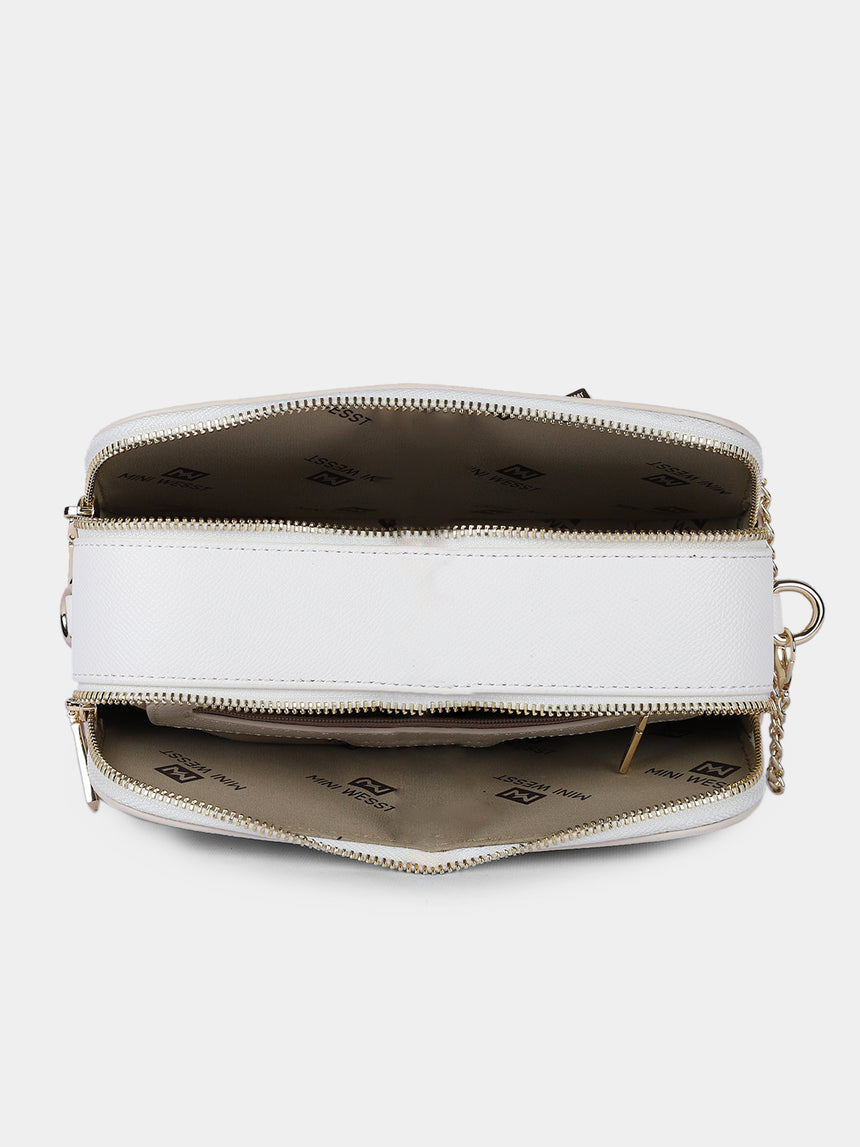 Uptown Luxe Beige Crossbody