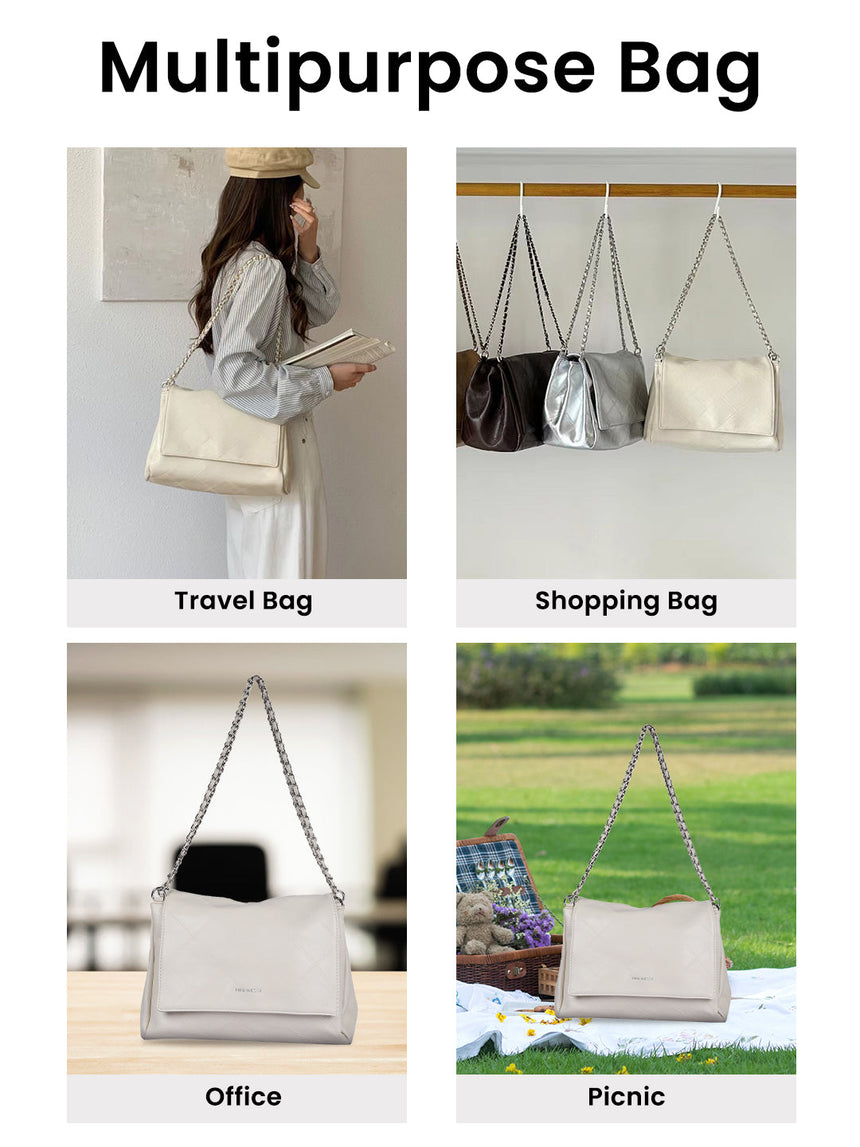 Milan White Sling Bag