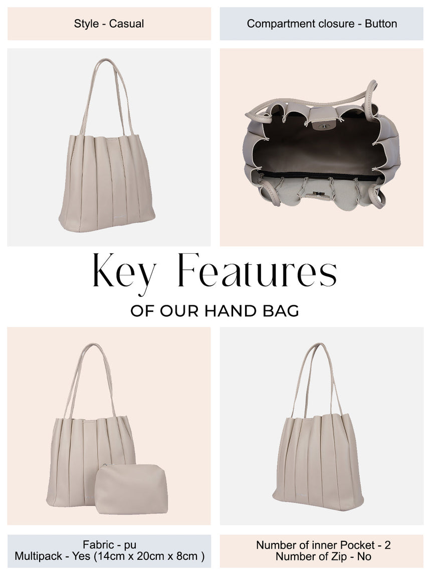 Leo Beige Shoulder Bag With Pouch