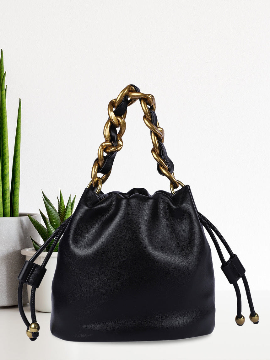 Helena Black Handheld Potlis