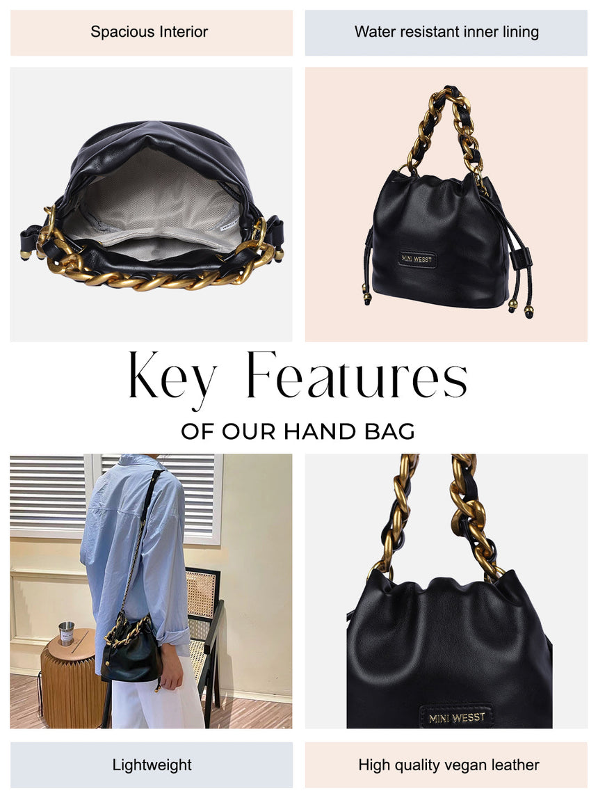 Helena Black Handheld Potlis