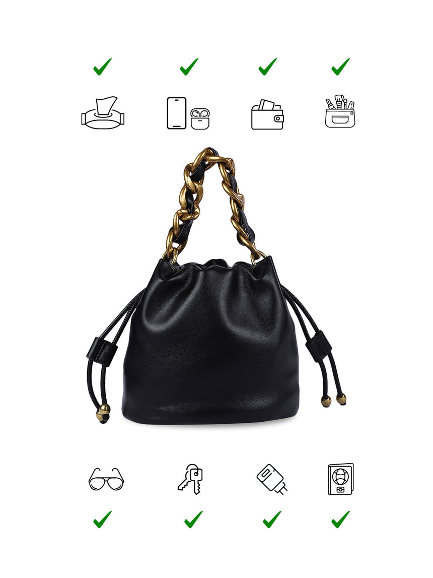 Helena Black Handheld Potlis