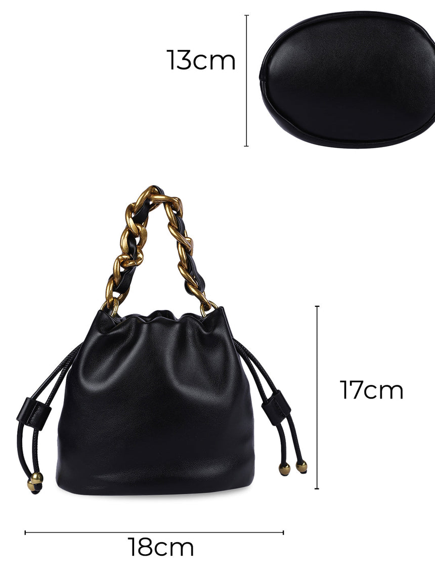 Helena Black Handheld Potlis