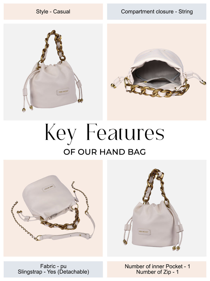 Helena White Handheld Potlis