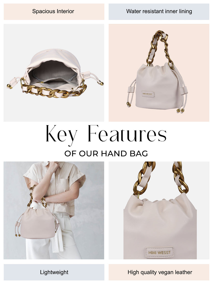 Helena White Handheld Potlis