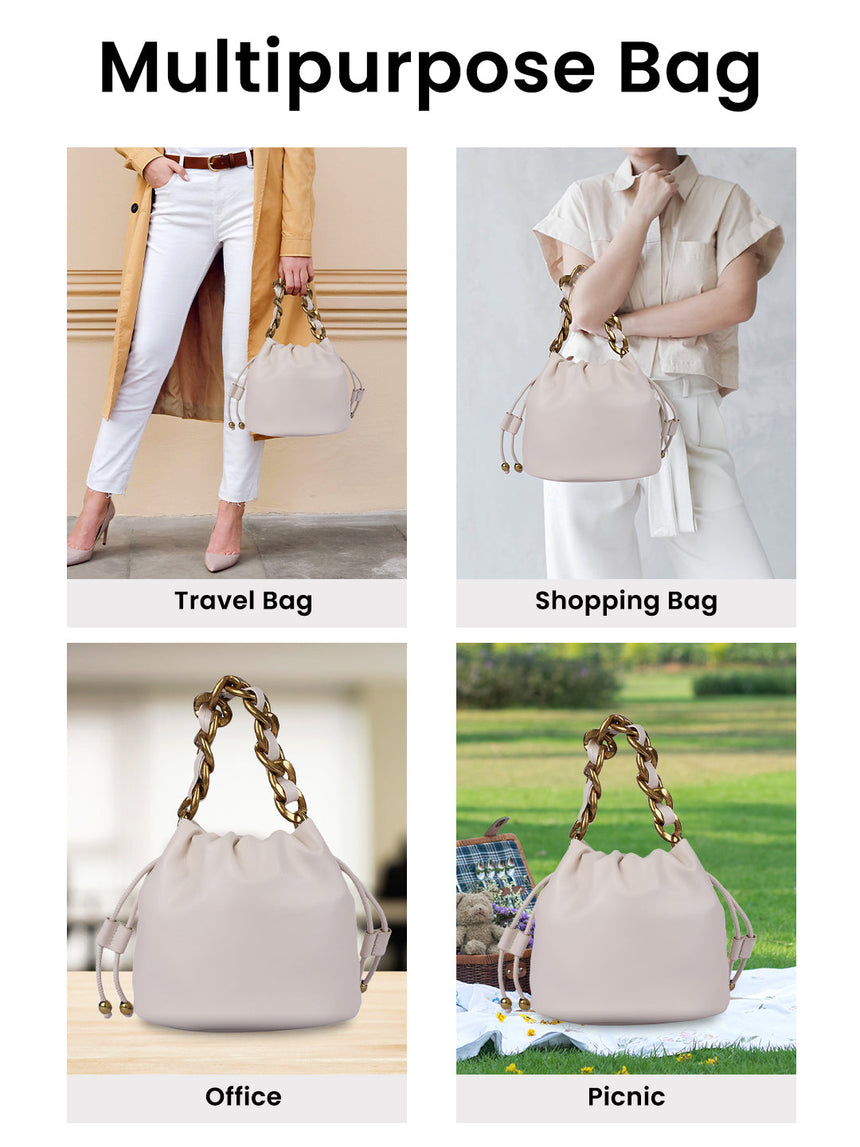 Helena White Handheld Potlis