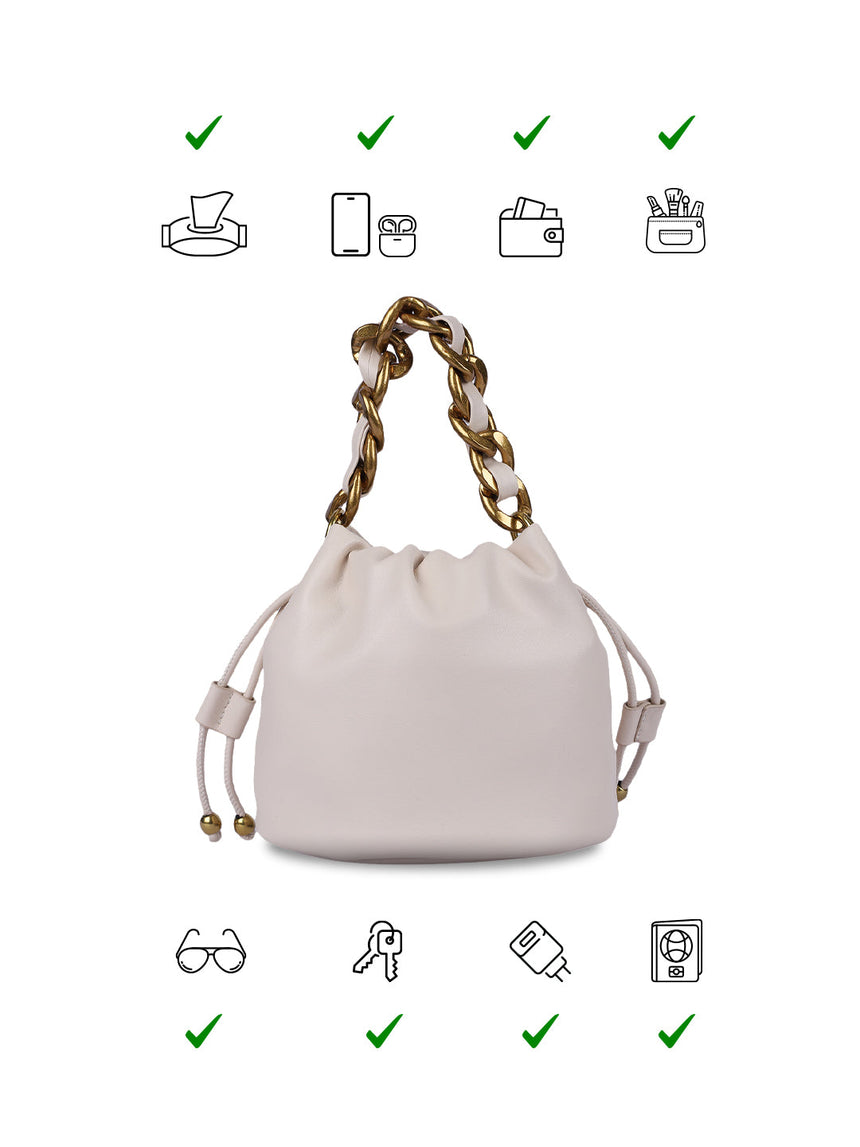 Helena White Handheld Potlis