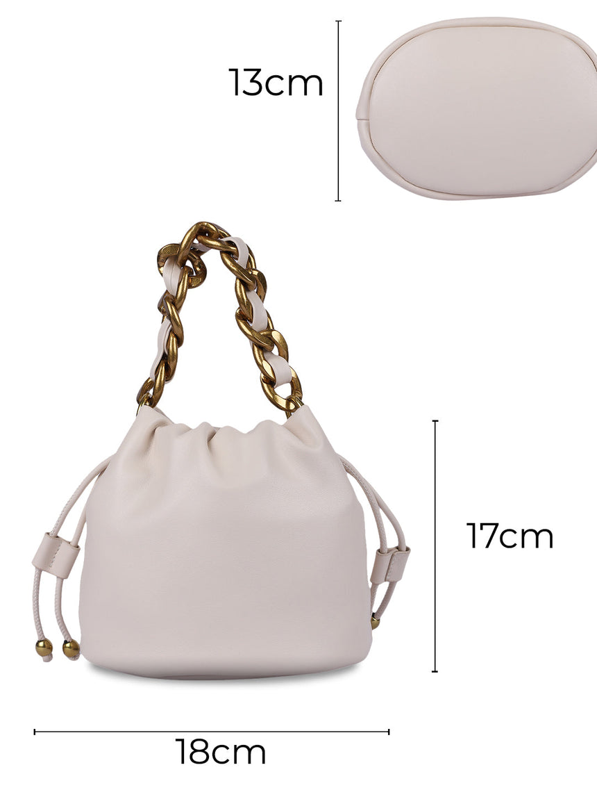 Helena White Handheld Potlis