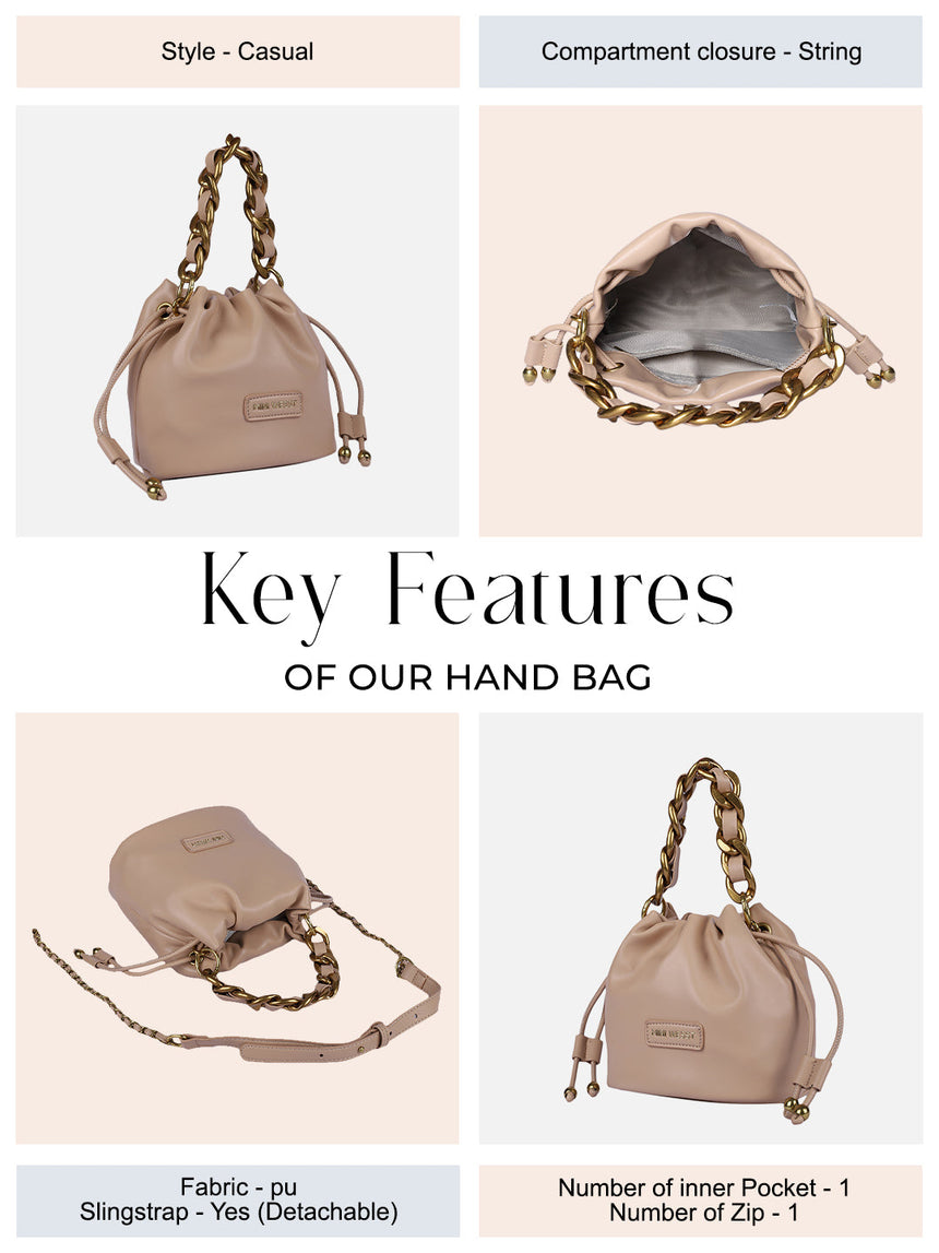 Helena Beige Handheld Potlis